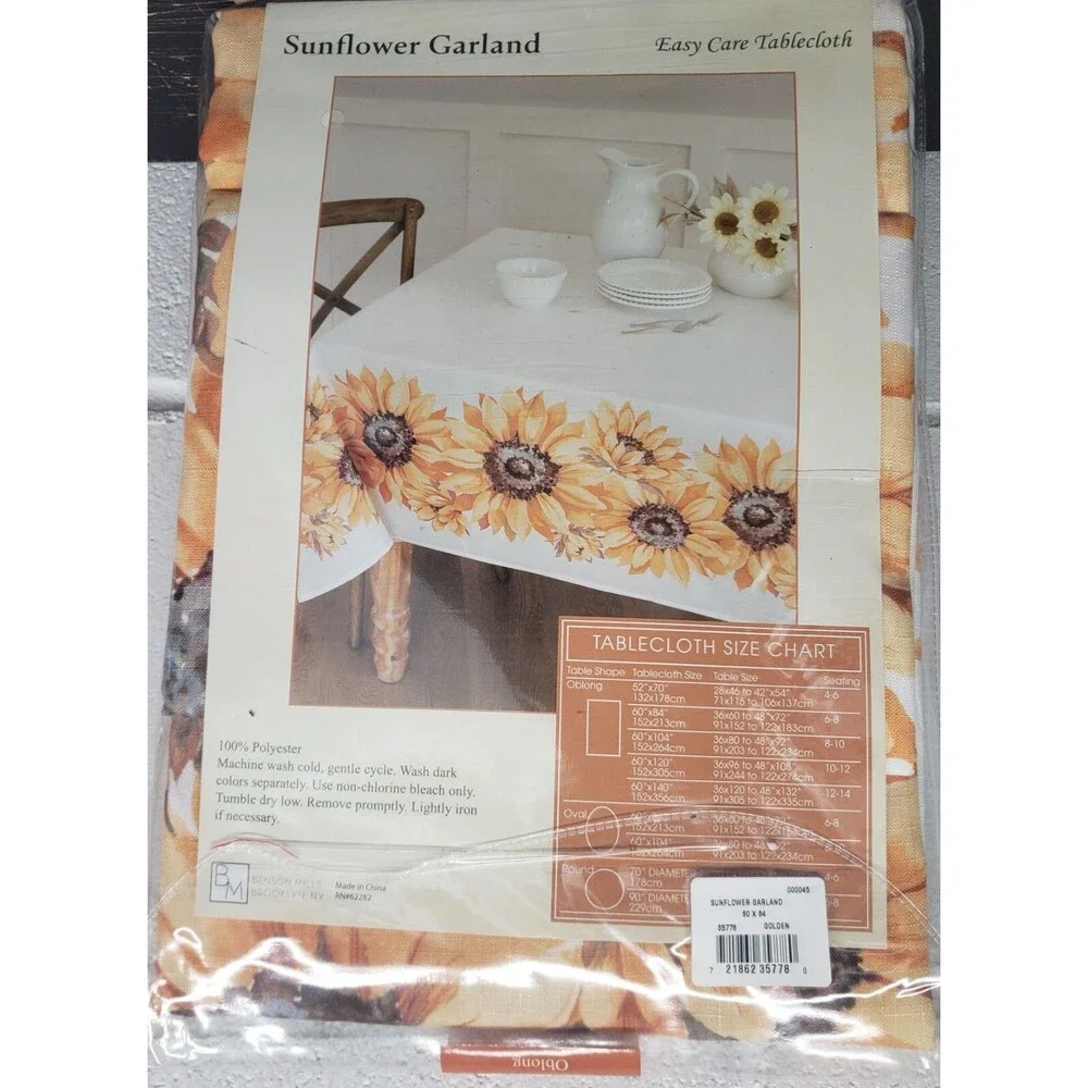 Printed Linen Tablecloth 60